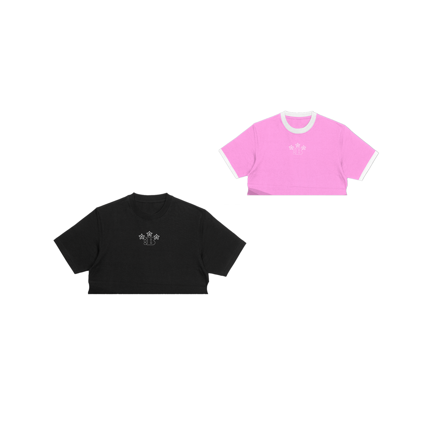 B STAR WOMENS BABY TEE[BLACK/BABY PINK]*2-FOR-1 SPECIAL