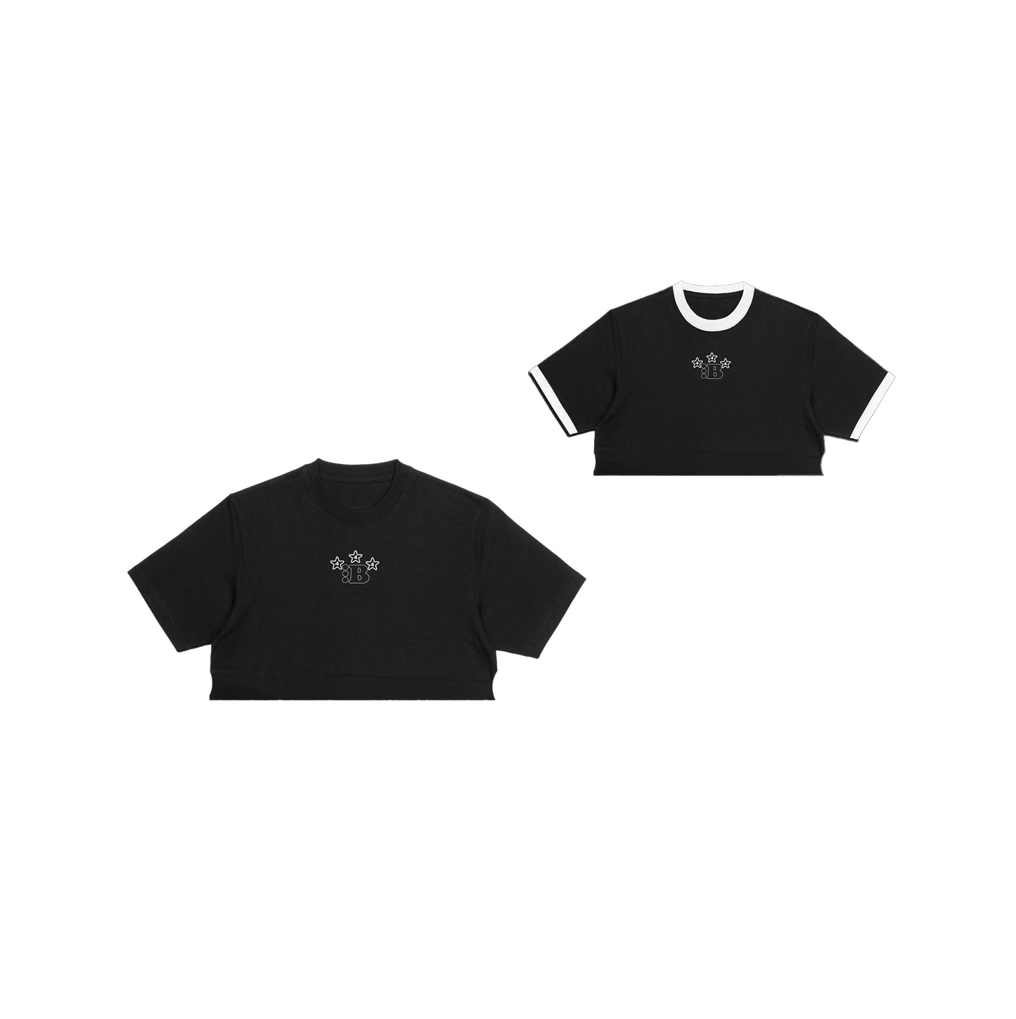 B STAR WOMENS BABY TEE[BLACK/WHITE]*2-FOR-1 SPECIAL