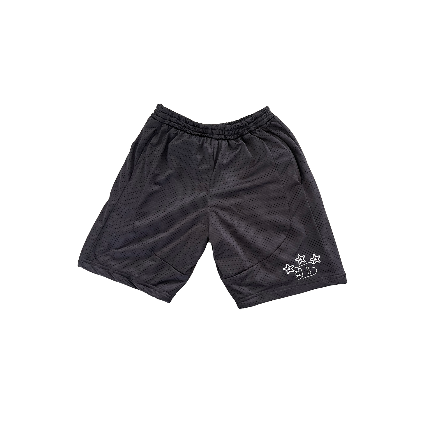 B STAR ESSENTIAL MESH SHORTS [BLACK]