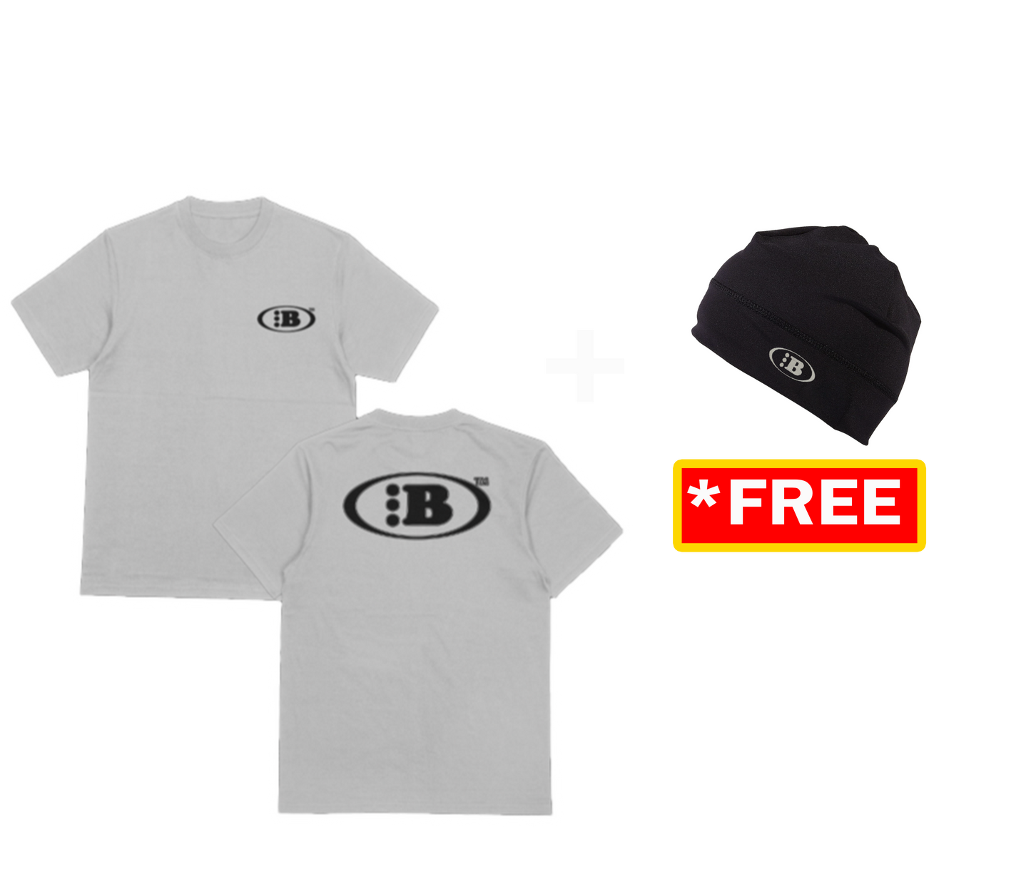 B LOGO HEAVYWEIGHT STAPLE TEE COMBO [WHITE/BLACK]