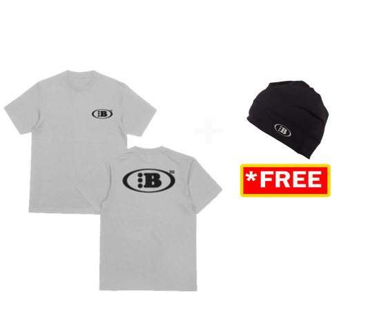 B LOGO HEAVYWEIGHT STAPLE TEE COMBO [WHITE/BLACK]