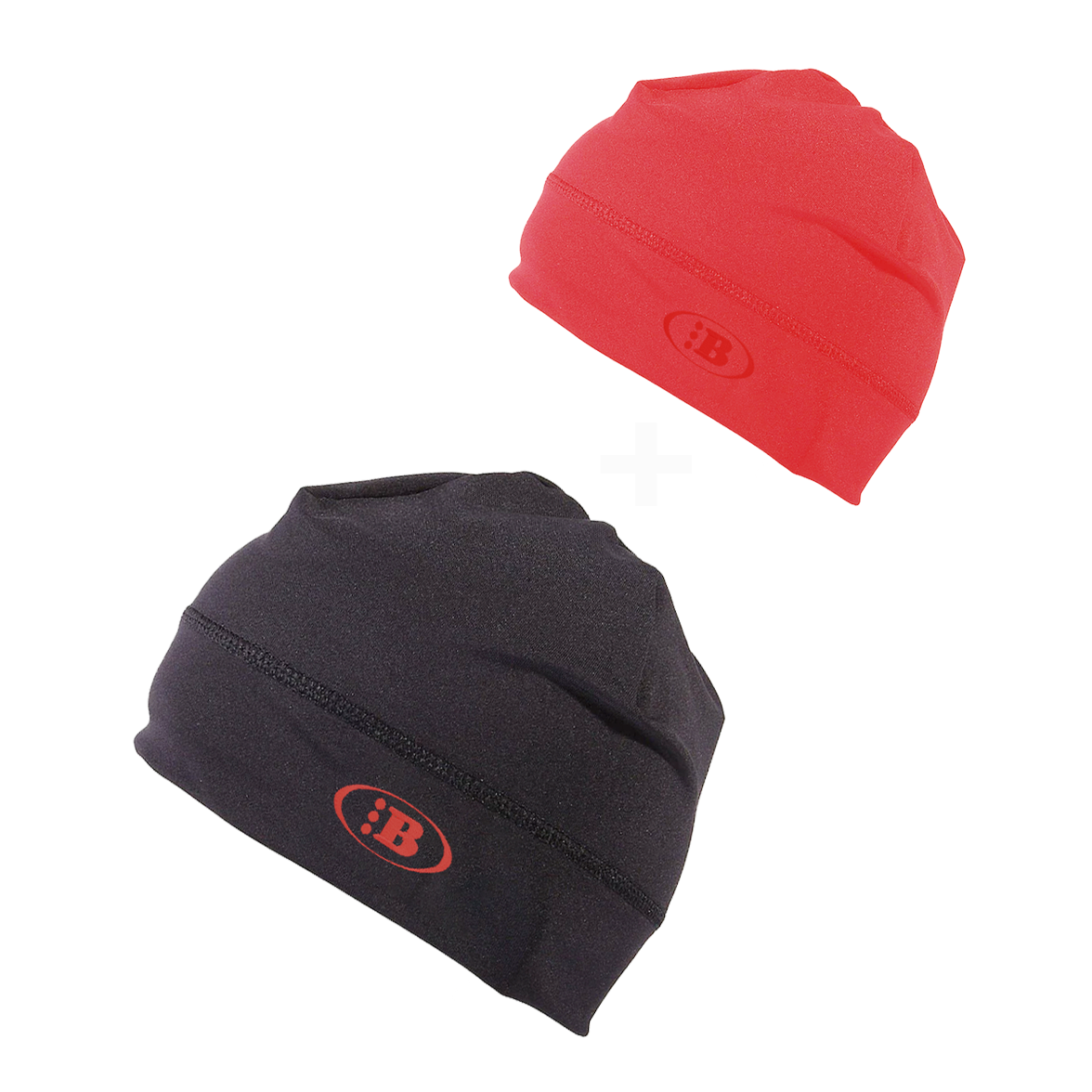 B LOGO SKULL CAP[BLACK ON RED/FLAME RED] *2 FOR 1 SPECIAL*