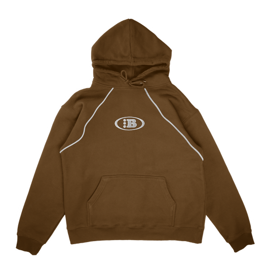 B LOGO STAPLE PIPING HOODIE[CHOCO BROWN]