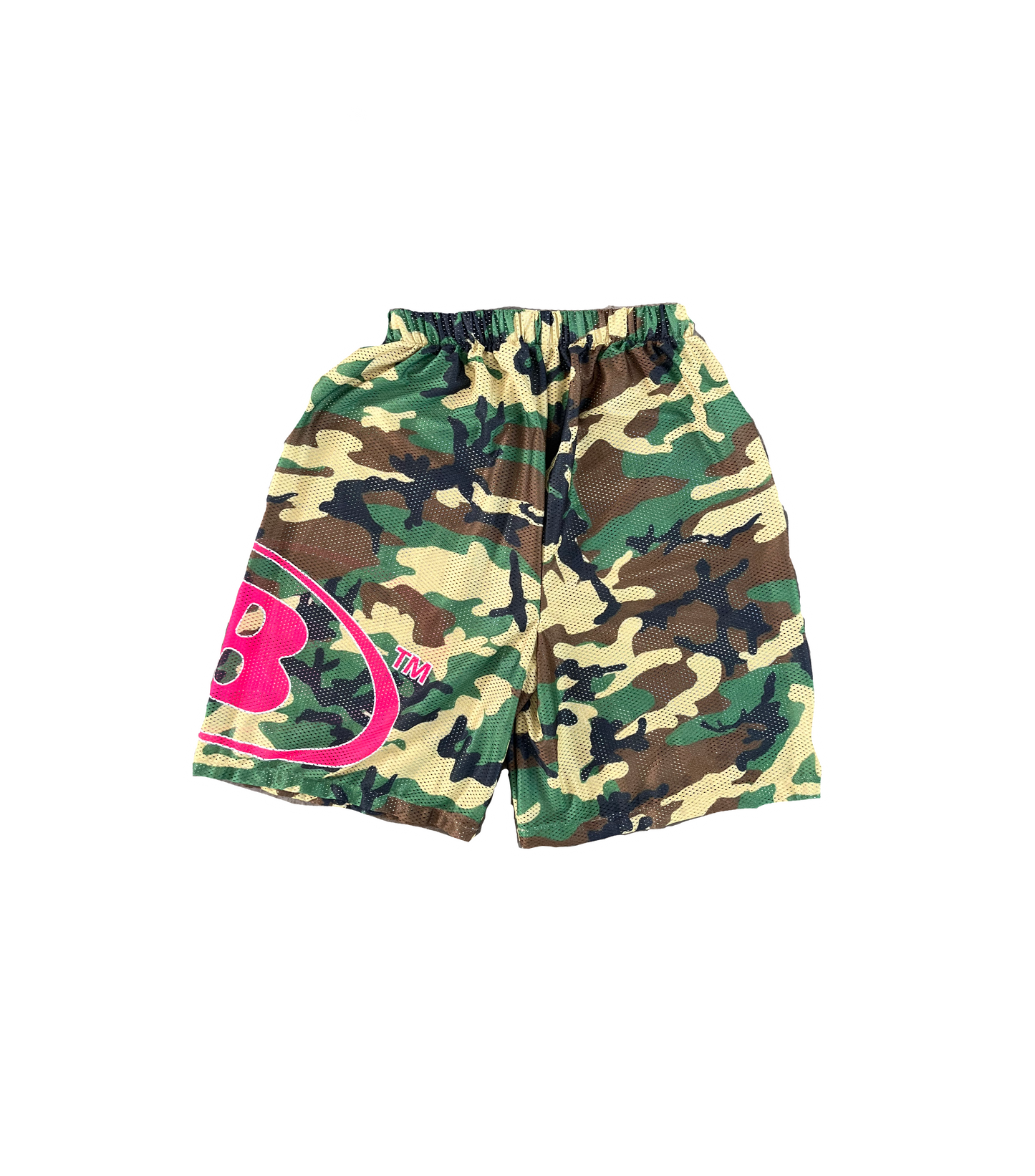 B ESSENTIAL MESH SHORTS [CAMO/PINK]