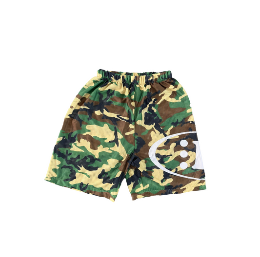 B ESSENTIAL MESH SHORTS [CAMO/WHITE]