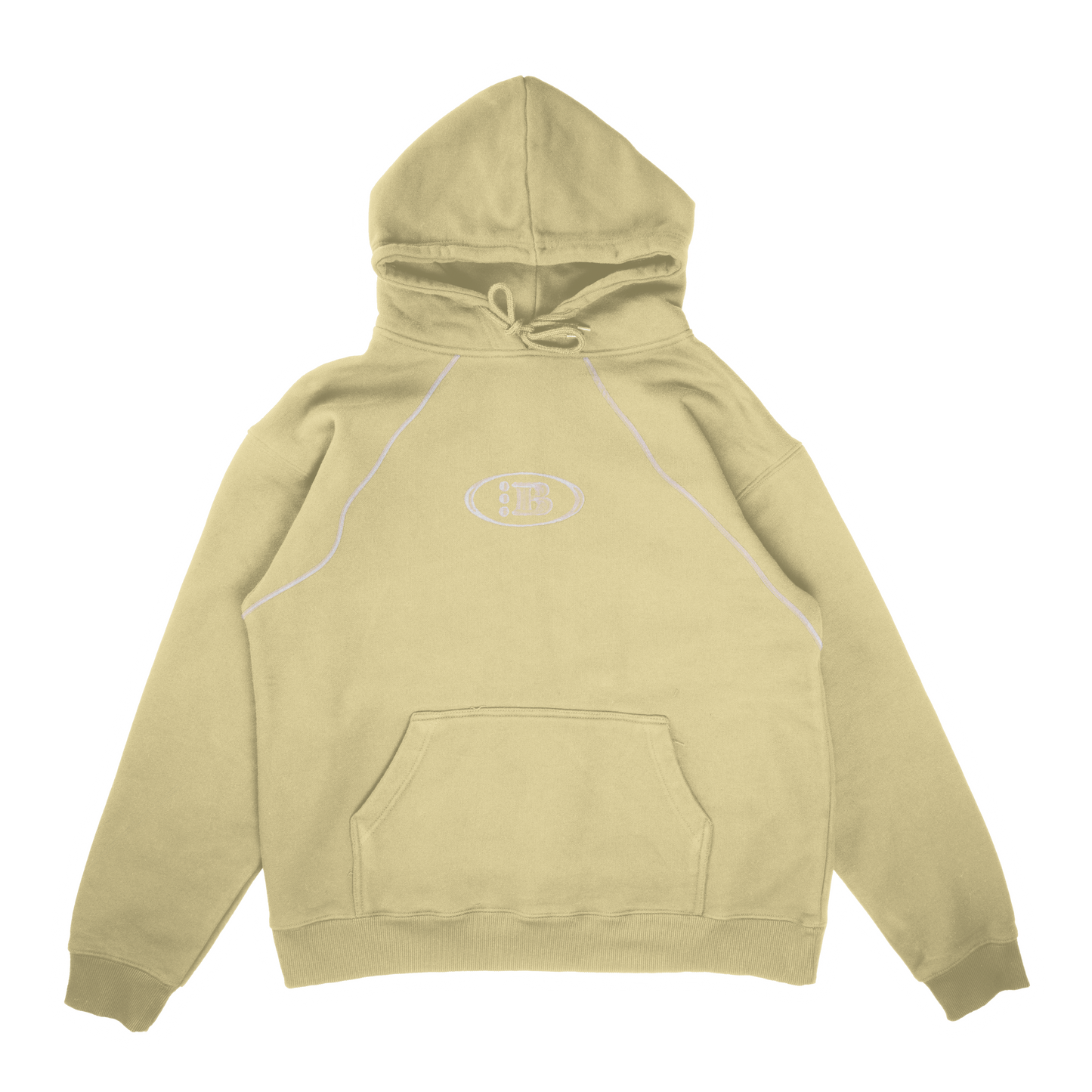 B LOGO STAPLE PIPING HOODIE[CREAM]