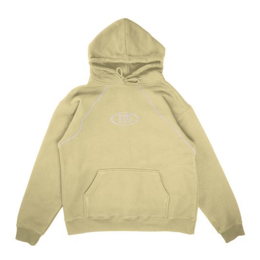 B LOGO STAPLE PIPING HOODIE[CREAM]