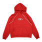 B LOGO STAPLE PIPING HOODIE[RED]