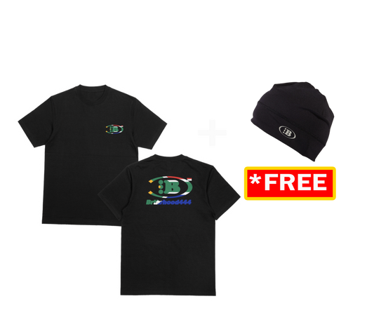 B LOGO STAPLE TEE COMBO [SA BLACK]