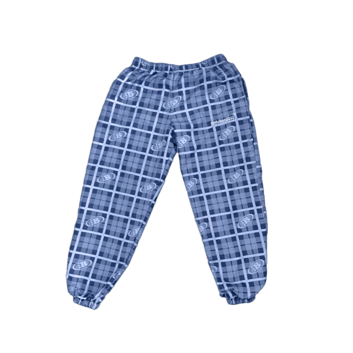 PLAID PATTERN TRACK PANT[BLUE]