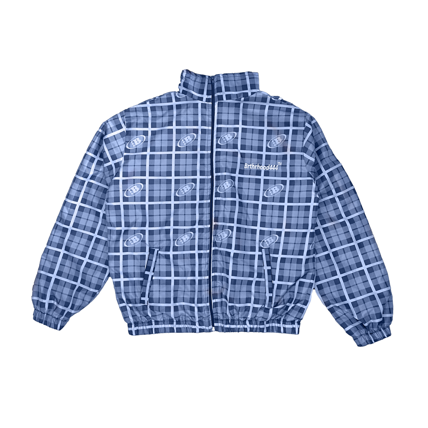 PLAID PATTERN TRACK JACKET[BLUE]