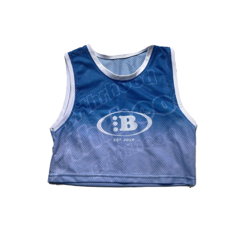 B LOGO WMNS MESH TOP[GRADIENT BLUE]
